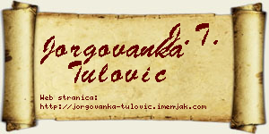 Jorgovanka Tulović vizit kartica